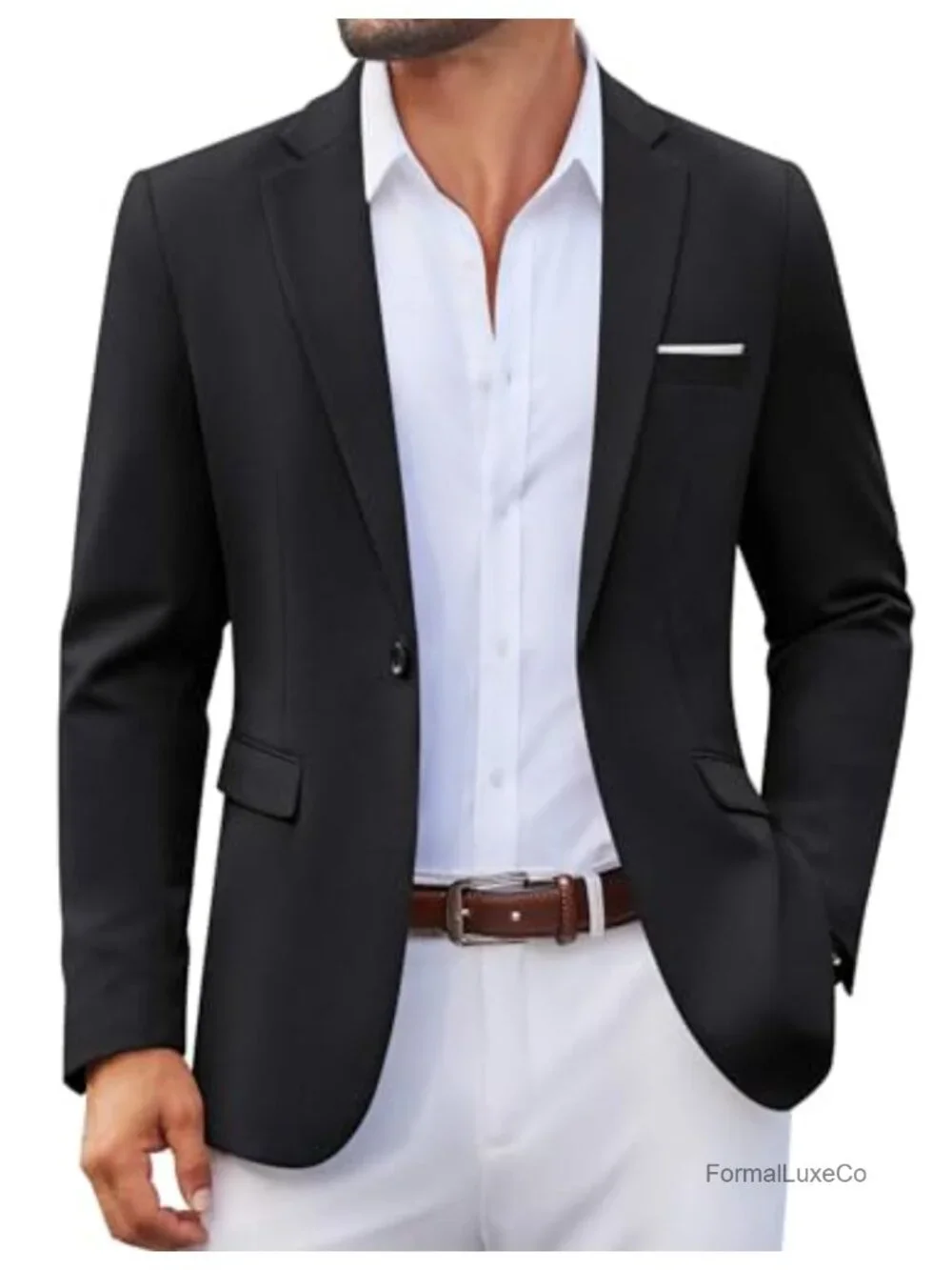 Mens Sport Coat Lightweight One Button Notched Lapel Blazer 4 Pockets